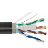 Category 6a 10gig Ethernet Bulk Cable, Shielded F/UTP, 23AWG Solid 4-Pair, Outdoor Direct Burial PE Jacket, Black, 500FT的图片