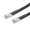 超6类10千兆以太网线缆组件，SF/UTP户外级工业高柔CM-CMX TPE护套，RJ45公头，24AWG绞合，600V PoE，黑，1英尺（0.3米）的图片