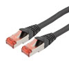 超6类 10gig 无缠结柔性以太网线缆组件，RJ45 公头/公头，U/FTP屏蔽绞线对，26AWG 多股导体，CM阻燃级PVC护套，黑色，1FT的图片