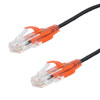 Category 6a 10gig Slim Ethernet Patch Cable, UTP 30AWG, RJ45 Male Plug, CM PVC, Black, 7 Foot Length, 5 Pack的图片