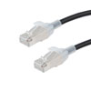 Category 6a 10gig Component Tested Slim Ethernet Patch Cable, S/FTP Double Shielded, 30AWG, RJ45 Male Plug, CM PVC, Black, 1FT的图片