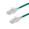 Category 6a 10gig Component Tested Slim Ethernet Patch Cable, S/FTP Double Shielded, 30AWG, RJ45 Male Plug, CM PVC, Green, 5FT的图片