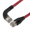 以太网超六类10gig直角弯头线缆组件，F/UTP屏蔽，26AWG，RJ45直头/右弯头，CMX PVC外被，红色，7.0米的图片