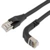 以太网超六类10gig直角弯头线缆组件，F/UTP屏蔽，26AWG，RJ45直头/下弯头，低烟无卤外被，黑色，7.0米的图片