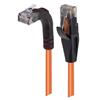6类直角型RJ45以太网跳线，直通/直角上出线，橙，3英尺（0.9米）的图片