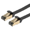 7 类 10gig 扁平以太网线缆组件，RJ45 公头/公头，U/FTP 屏蔽双绞线，30AWG 多股导体，CM阻燃级PVC护套，黑色，3FT的图片