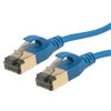 7 类 10gig 超细以太网线缆组件，RJ45 公头/公头，U/FTP 屏蔽双绞线，32AWG 多股导体，CM阻燃级PVC护套，蓝色，35FT的图片