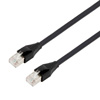 7类 10G级以太网线缆组件，各对双绞线单独屏蔽层（S/FTP）之外另设总的编织屏蔽层，RJ45公头/插头，26AWG多股导线，PVC护套，黑色，2米的图片