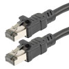 8类25~40G级以太网线缆，S/FTP（各对双绞线单独屏蔽后外加整体编织屏蔽层），RJ45公头（插头），24AWG实心，CM阻燃级PVC，黑，50英尺（15.24米）的图片