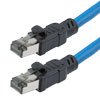 8类25~40G级以太网线缆，S/FTP（各对双绞线单独屏蔽后外加整体编织屏蔽层），RJ45公头（插头），24AWG实心，CM阻燃级PVC，蓝，40英尺（12.19米）的图片