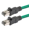 8类25~40G级以太网线缆，S/FTP（各对双绞线单独屏蔽后外加整体编织屏蔽层），RJ45公头（插头），24AWG实心，CM阻燃级PVC，绿，2英尺（0.6米）的图片