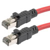 8类25~40G级以太网线缆，S/FTP（各对双绞线单独屏蔽后外加整体编织屏蔽层），RJ45公头（插头），24AWG实心，CM阻燃级PVC，红，15.0英尺（4.57米）的图片