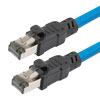 8类25~40G级以太网线缆，S/FTP（各对双绞线单独屏蔽后外加整体编织屏蔽层），RJ45公头（插头），24AWG实心，低烟无卤，蓝，2英尺（0.6米）的图片