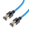 Cat 8 40Gig Ethernet Cable, S/FTP 28AWG, Slim Cable with Short Body Connector, PVC Jacket, Blue, 3FT的图片