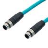 超5类M12 4针D编码SF/UTP工业级高柔PUR线缆，M12公头/M12公头，15米的图片
