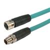 超6类M12 8针X编码SF/UTP工业级拖链线缆，M12公头/M12母头，2米的图片
