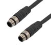 IP67防护等级8针A编码F/UTP屏蔽工业户外级双绞线M12线缆，M12公头/M12公头，FT2阻燃等级TPU护套，黑，10米的图片