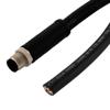 M12 DC Power Cable Assembly, 5 Position L Code, IP68 IP69K, Male to Open, 14AWG, 63V, 16A, UL 20233 PU Jacket, Black, 1M的图片