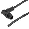M12 5 Position A-code Right Angle Male to Open Sensor Signal Cable, Light Weight Plastic Nut, 22AWG, PVC, IP68 Waterproof, Black, 1M的图片