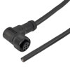 M12 5 Position A-code Right Angle Female to Open Sensor Signal Cable, Light Weight Plastic Nut, 22AWG, PVC, IP68 Waterproof, Black, 1M的图片