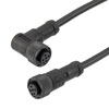 M12 5 Position A-code Female to Right Angle Female Sensor Signal Cable, Light Weight Plastic Nut, 22AWG, PVC, IP68 Waterproof, Black, 5M的图片