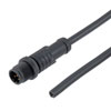 IP68 Waterproof M12 5 Position B-code, Sensor Signal Cable, Light Weight Plastic Nut, 22AWG, PVC, Male To Open, Black, 5M的图片
