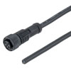 IP68 Waterproof M12 5 Position B-code, Sensor Signal Cable, Light Weight Plastic Nut, 22AWG, PVC, Female To Open, Black, 5M的图片