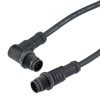 IP68 Waterproof M12 5 Position B-code, Sensor Signal Cable, Light Weight Plastic Nut, 22AWG, PVC, Male To Right Angle Male, Black, 5M的图片