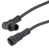 IP68 Waterproof M12 5 Position B-code, Sensor Signal Cable, Light Weight Plastic Nut, 22AWG, PVC, Female To Right Angle Male, Black, 1M的图片