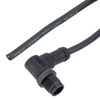 IP68 Waterproof M12 5 Position B-code, Sensor Signal Cable, Light Weight Plastic Nut, 22AWG, PVC, Right Angle Male To Open, Black, 1M的图片