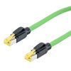 Profinet B/C 类 超六类 4 对线 RJ45 转 RJ45 线缆，SF/UTP 双层屏蔽，26AWG 多股软导体，拖链高柔型，工业户外级，环保PUR护套，绿色， 10米的图片