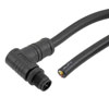M12 4 Position IP68 S-Code Pigtail Cable Assembly, Unshielded 16AWG PVC Jacket, Right Angle Male to Cut End, Black 1.0m的图片