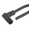 M12 4 Position IP68 S-Code Pigtail Cable Assembly, Unshielded 16AWG PVC Jacket, Right Angle Female to Cut End, Black 1.0m的图片
