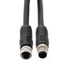 M12 4 Position IP67 S-Code AC Power Shielded Cable Assembly, 16AWG 630V 12A, Industrial Drag Chain HFPUR Jacket, Male to Female, Black, 1.0m的图片