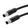 M12 4 Position IP67 T-Code DC Power Cable Assembly, 16AWG 63V 12A, Industrial Drag Chain PUR Jacket, Male to Male, Black, 5.0m的图片