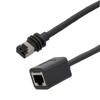 Starlink Gen 3 Ethernet Indoor Outdoor Replacement Kit, 2x Cables, RJ45 M to F and M to IP68 F, Cat6 Shielded U/FTP 26AWG UV CMX PVC, 1M的图片