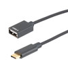 USB-C to USB-A 2.0 Adapter, Type C Male to Type A Female, Aluminum Shell, Dongle Style, Black, 15cm的图片