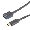 USB-C to USB-A 3.0 Adapter, 5Gbps, Type C Male to Type A Female, Aluminum Shell, Dongle Style, Black, 15cm的图片