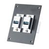Universal Sub-Panel, with Two USB 3.0, A Type Female to A Type Female Couplers, Chrome Plated Shielded ABS Housing, Silver的图片