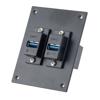 Universal Sub-Panel, with Two USB 3.0, A Type Female to B Type Female Couplers, ABS Housing, Black的图片