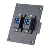 Universal Sub-Panel, with Two USB 3.0, B Type Female to A Type Female Couplers, ABS Housing, Black的图片