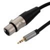 XLR To 3.5mm Audio Cable, 3 Pin, Female To Male, High-Flex, 24AWG, PVC, Black, 10F的图片